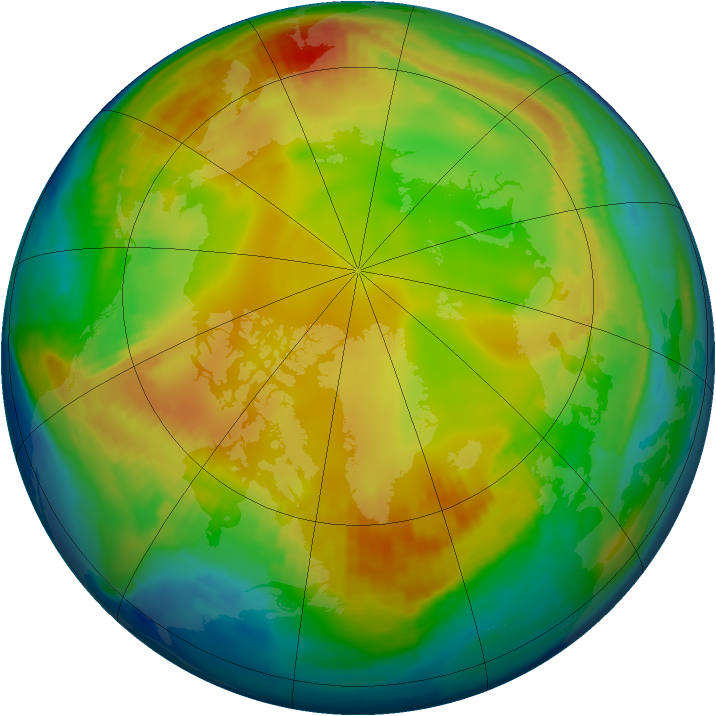 Arctic ozone map for 23 January 1999